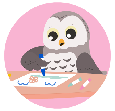 animated owl coloring painting