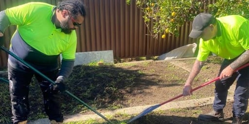 disability employees providing gardening services to client
