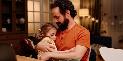 father making daughter sleep on sofa