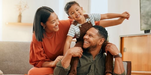 happy family relaxing on the lounge