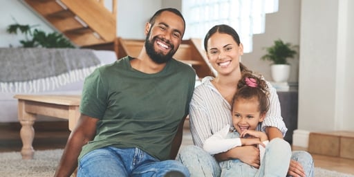 happy young family with child