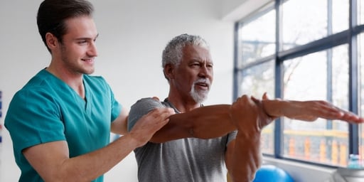senior having a physiotherapy session