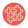 Icon showing four puzzle pieces together
