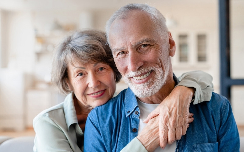 senior couple happy at home