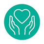 Icon showing two hands holding hearth