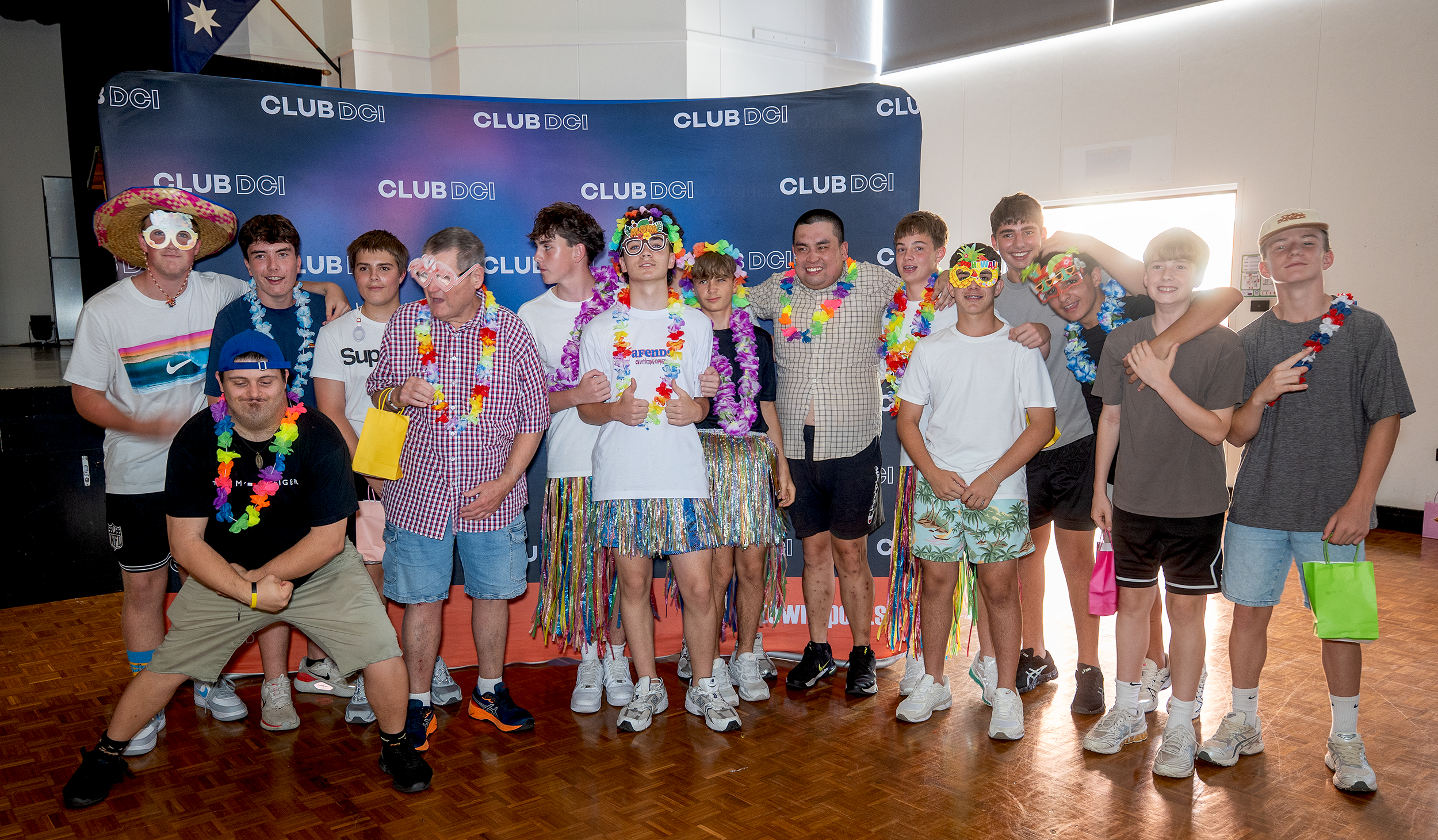 CatholicCare Sydney participants with St Patrick's College students at Club DCI All Abilities School Disco