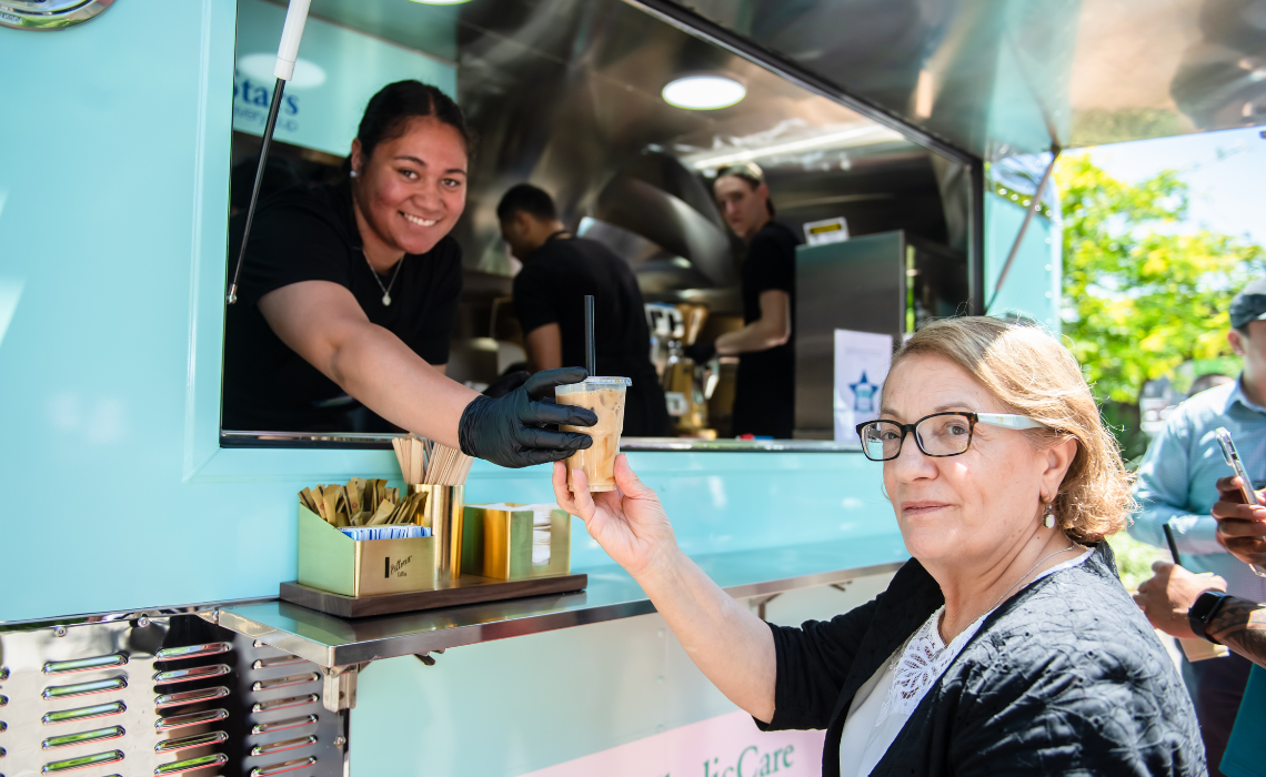 Serving iced coffee on a warm Sydney day