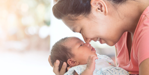 Asian mum and baby