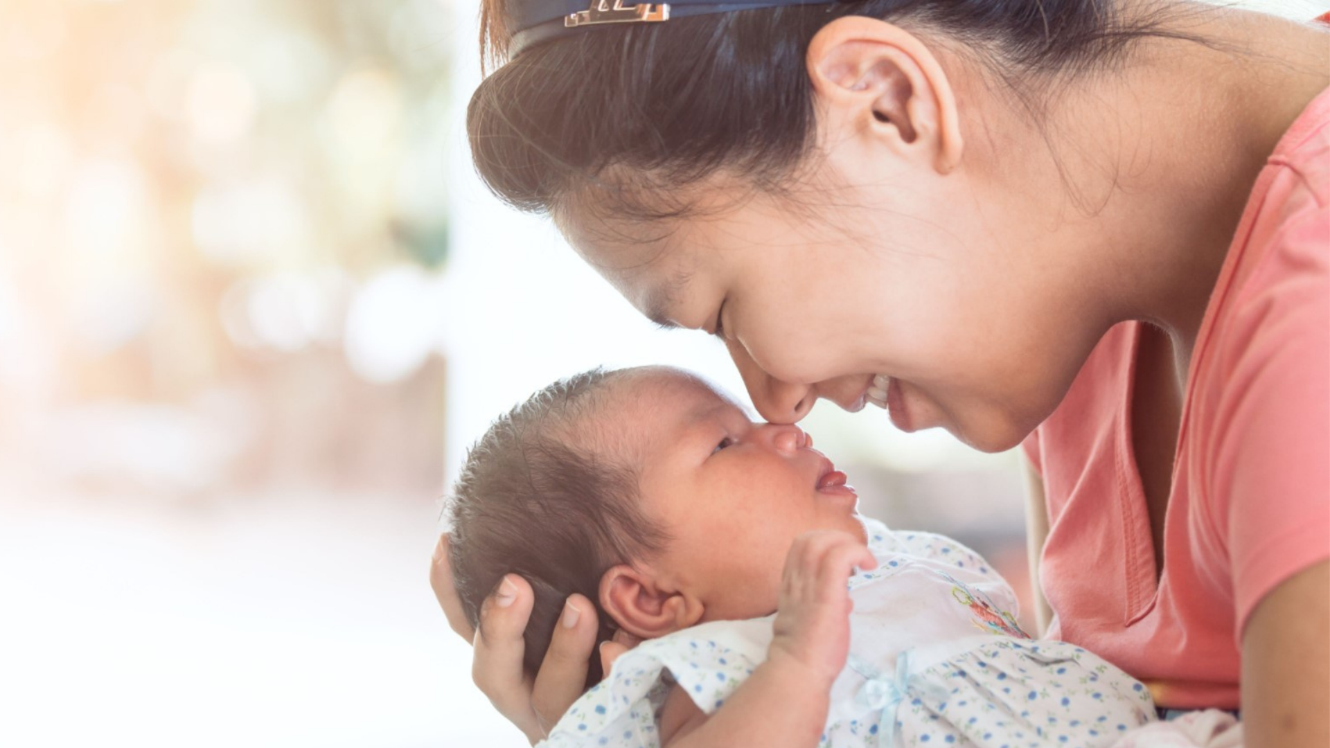 Asian mum and baby