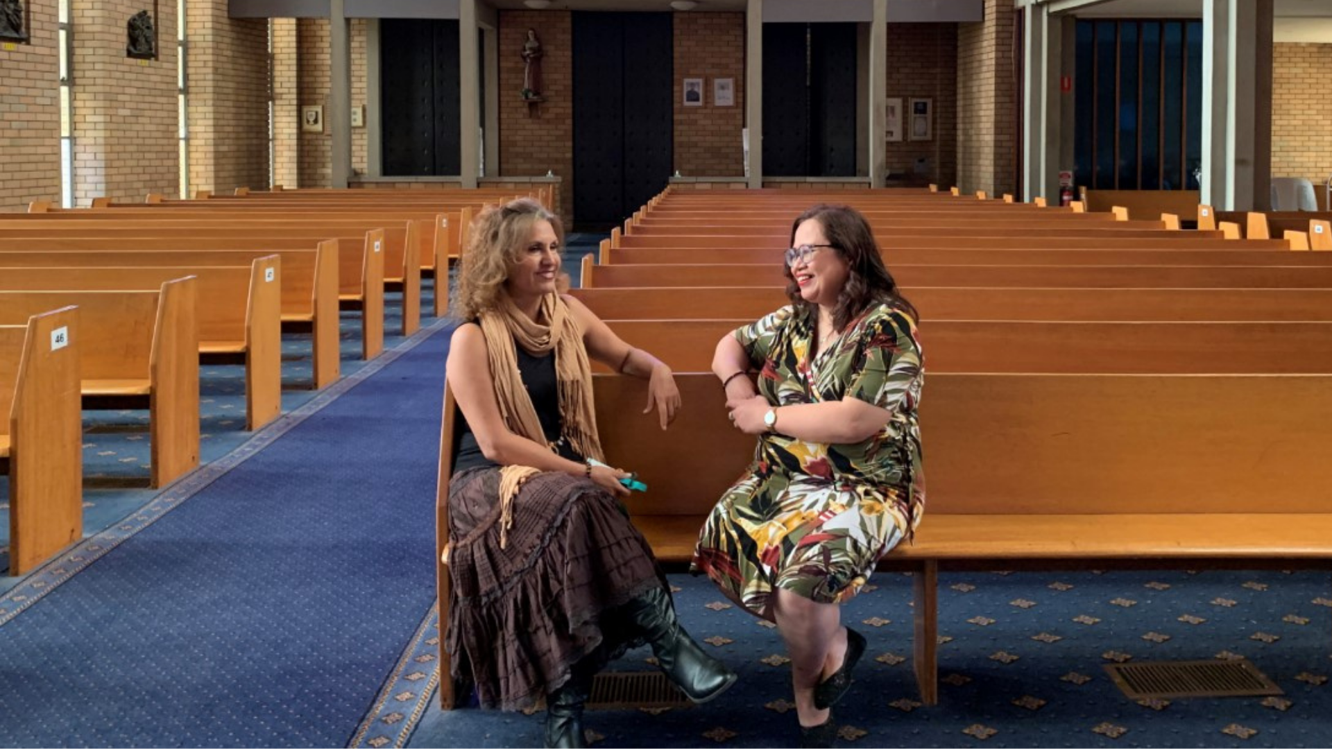 Community Care Worker, Juliette talks with Teresa