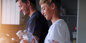 Father Son washing up